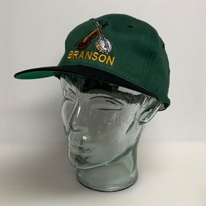 BRANSON Hat OS Snap Back Adjustable Cotton Musical Instruments Green Black